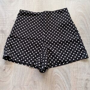 NWOT Zara Black and White Polka Dot High Waist Shorts Small